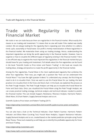 Trade with Regularity in the Financial Market