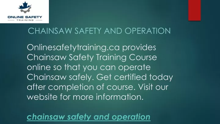 chainsaw safety and operation