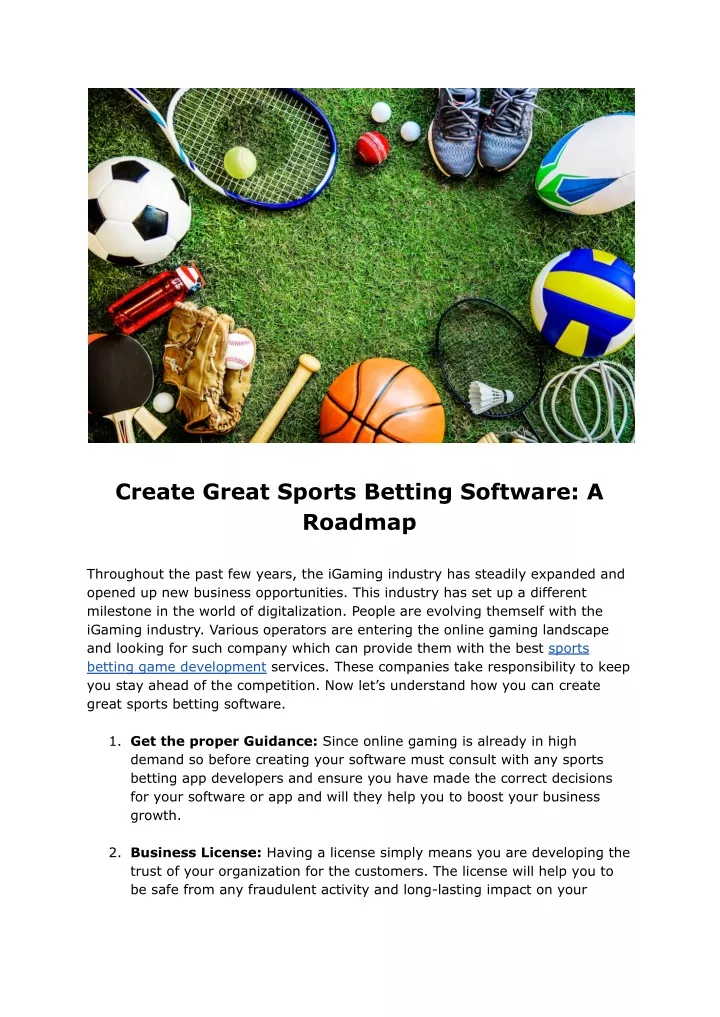 create great sports betting software a roadmap