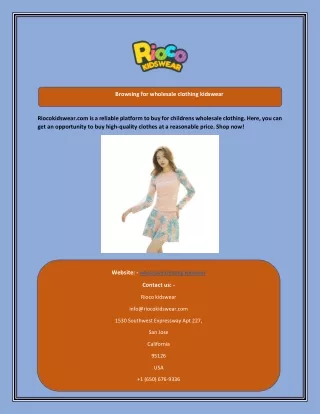 browsing for wholesale clothing kidswear