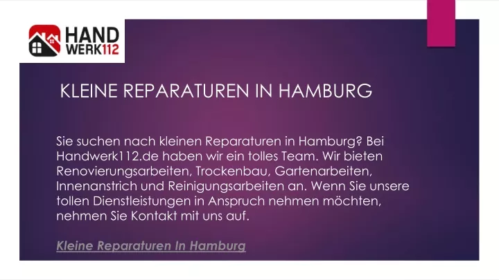 kleine reparaturen in hamburg