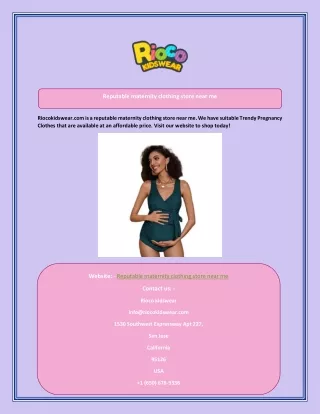 reputable maternity clothing store near me