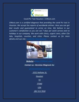 Covid Pcr Test Houston  I24test