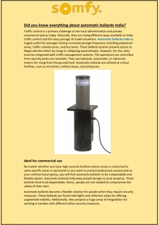 did you know everything about automatic bollards