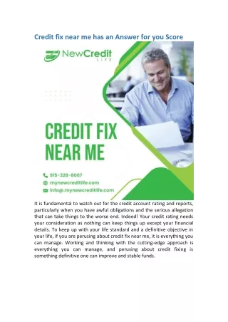 credit fix near me has an answer for you score
