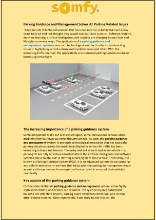 parking guidance and management solves