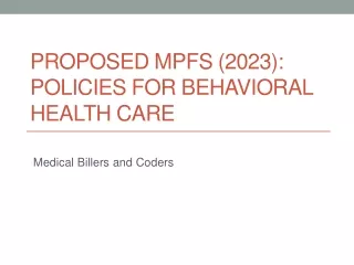 proposed mpfs 2023 policies for behavioral health care