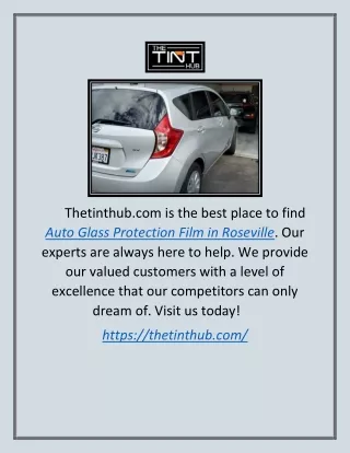 auto glass protection film in roseville