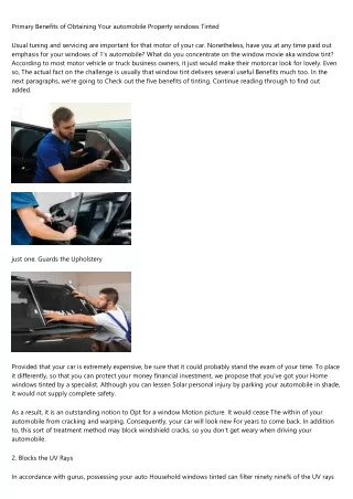 primary benefits of obtaining your automobile