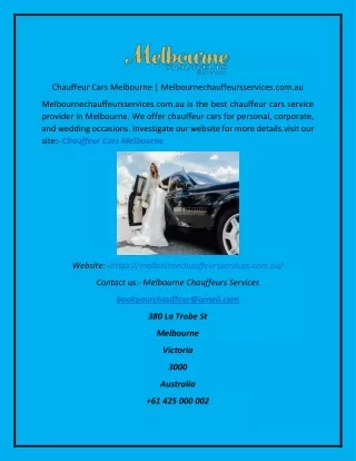 chauffeur cars melbourne