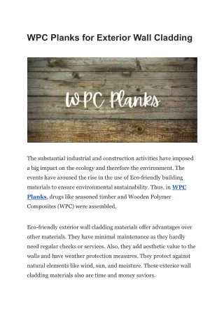 wpc planks for exterior wall cladding