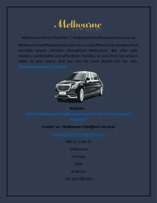melbourne airport transfers