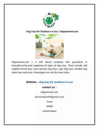 Dog Toys for Outdoors in Usa