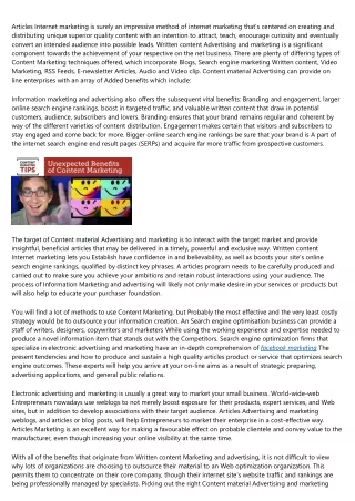 articles internet marketing is surely