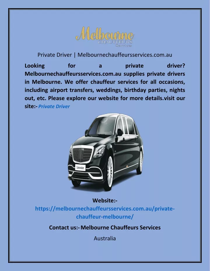 private driver melbournechauffeursservices com au