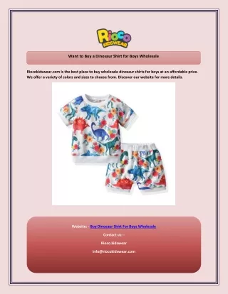 want to buy a dinosaur shirt for boys wholesale