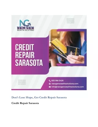 don t lose hope get credit repair sarasota