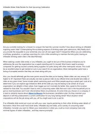 inflatable water slide rentals for that upcoming