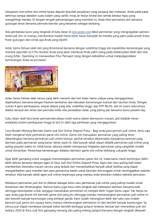 totopanen slot online slot online tanpa deposit
