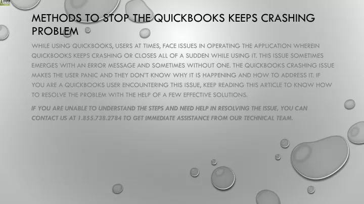 methods to stop the quickbooks keeps crashing problem