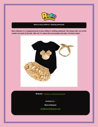 want to buy children s clothing wholesale
