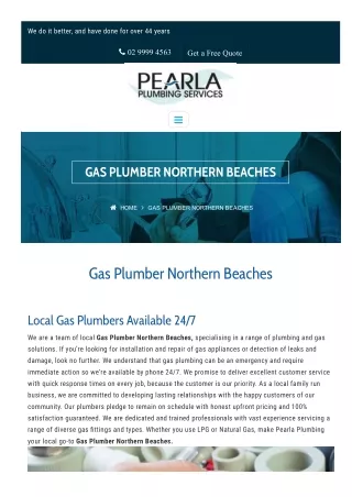 Gas Plumber Northern Beaches