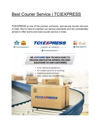 best courier service tciexpress