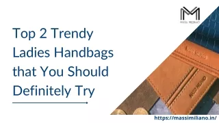 Top 2 Trendy Ladies Handbags that You Should Definitely Try
