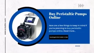 Buy Peristaltic Pumps Online - Scientific Solutions Inc