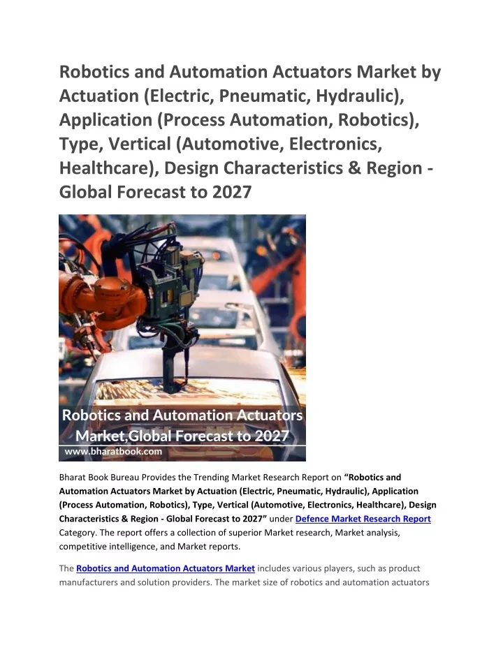 robotics and automation actuators market