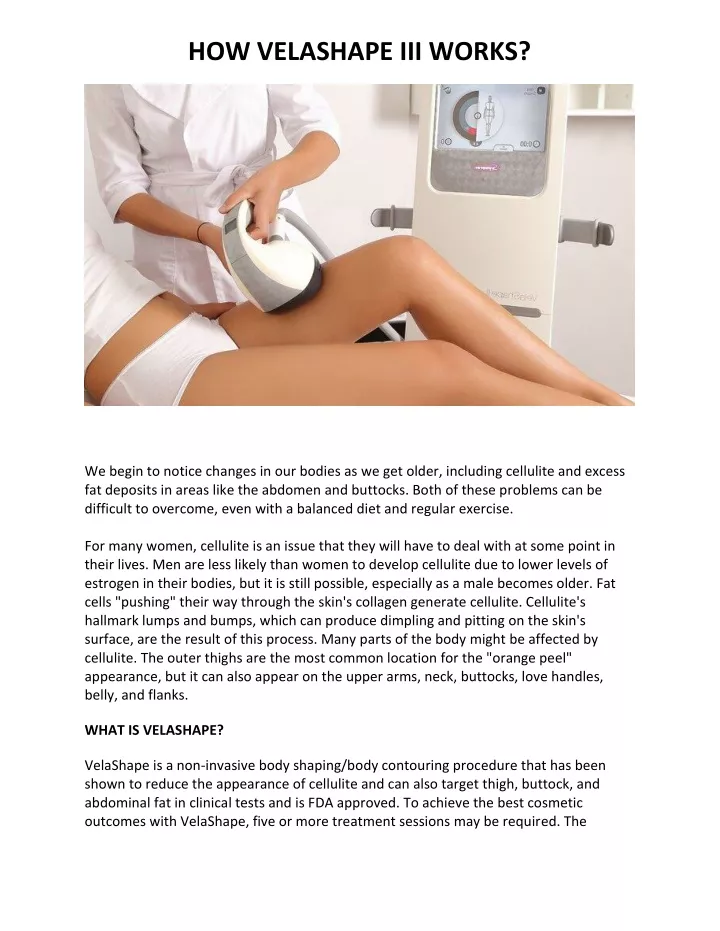 how velashape iii works