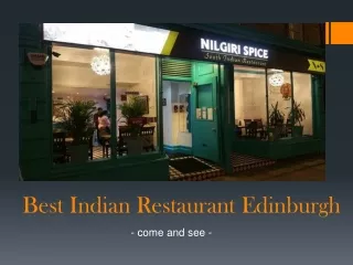 Best Indian Restaurant Edinburgh | Nilgiri Spice
