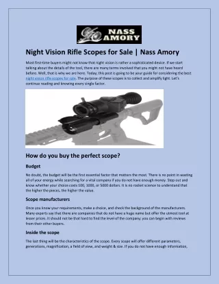 Night Vision Rifle Scopes for Sale