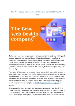 Top web design companies in bangalore