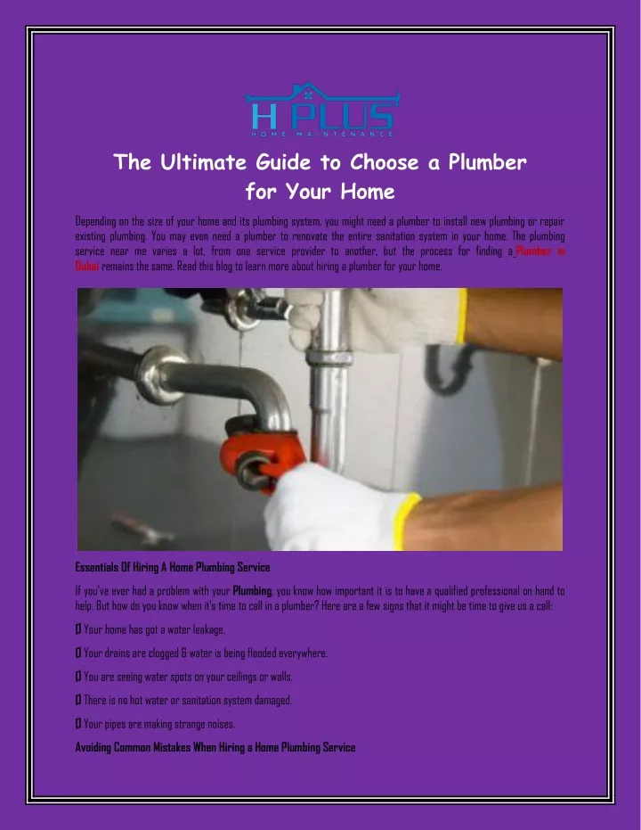 the ultimate guide to choose a plumber for your