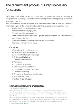 the recruitment process 10 steps necessary