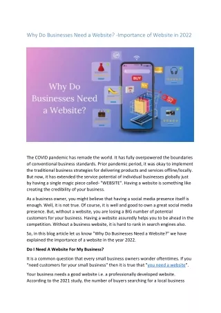 why do businesses need a website importance