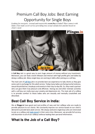premium call boy jobs best earning opportunity