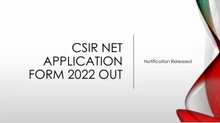 CSIR NET Application Form 2022 Out- Notification Released