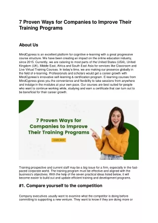 7 proven ways for companies to improve their