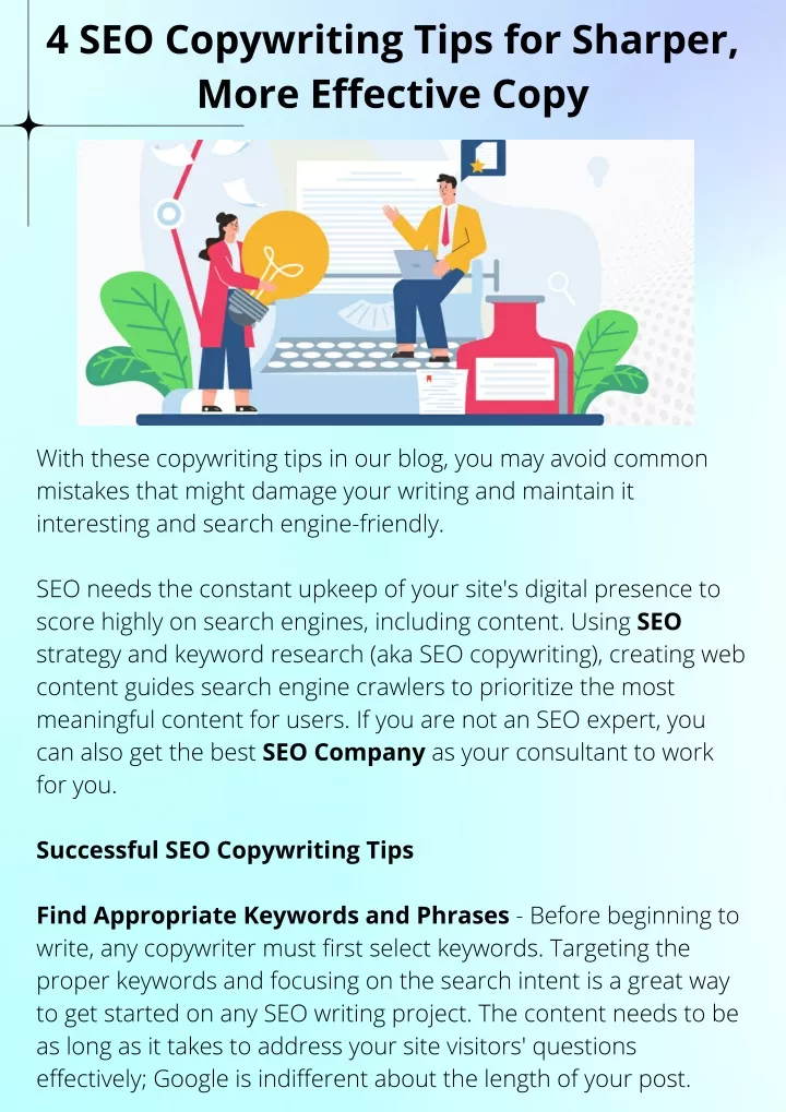 4 seo copywriting tips for sharper more effective