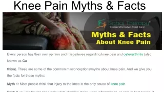Knee Pain Myths & Facts