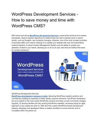 WordPress Development Services - How to save money and time with WordPress CMS_.docx