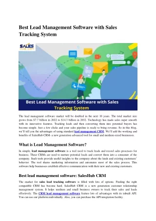 best lead management software with sales tracking