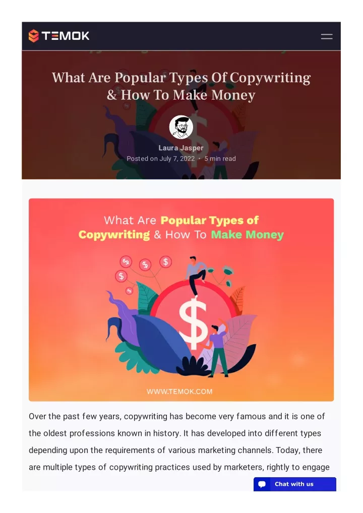 what are popular types of copywriting how to make