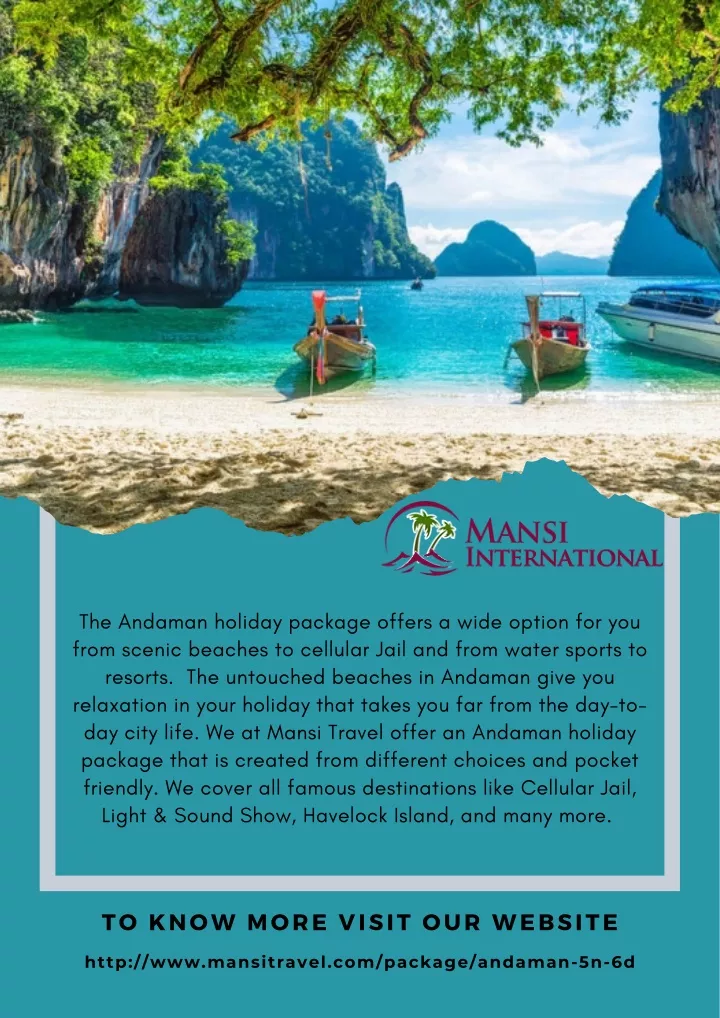 the andaman holiday package offers a wide option