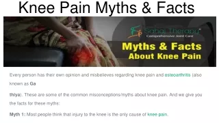 knee pain myths facts