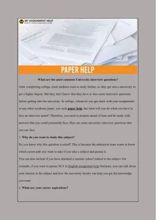what are the most common university interview