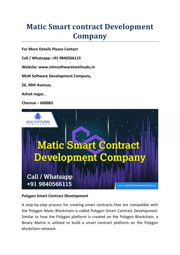 matic smart contract development company