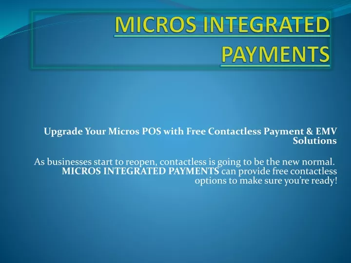 upgrade your micros pos with free contactless